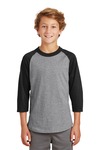 sport-tek yt200 youth colorblock raglan jersey Front Thumbnail