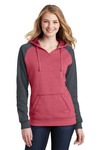 District DT296 Women's Lightweight Fleece Raglan Hoodie Front Thumbnail