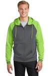 sport-tek st236 sport-wick ® varsity fleece full-zip hooded jacket Front Thumbnail