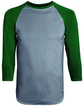 augusta sportswear 1506 youth wicking polyester 3/4 raglan sleeve t-shirt Front Thumbnail