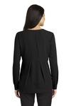 port authority lw700 ladies long sleeve button-front blouse Back Thumbnail