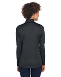 ultraclub 8230l ladies' cool & dry sport quarter-zip pullover Back Thumbnail