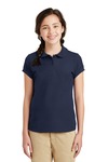 port authority yg503 girls silk touch ™ peter pan collar polo Front Thumbnail