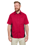 Harriton M586 Men's Flash IL Colorblock Short Sleeve Shirt Front Thumbnail