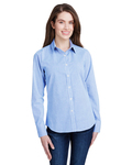 artisan collection by reprime rp320 ladies' microcheck gingham long-sleeve cotton shirt Front Thumbnail