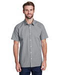 artisan collection by reprime rp221 mens microcheck gingham short-sleeve cotton shirt Front Thumbnail