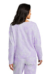 port & company lpc140v ladies beach wash ® cloud tie-dye v-neck sweatshirt Back Thumbnail