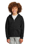 district dt6102y youth v.i.t. ™ fleece full-zip hoodie Front Thumbnail