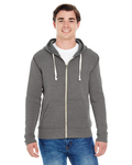 J America JA8872 Adult Triblend Full-Zip Fleece Hooded Sweatshirt Side Thumbnail