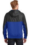 sport-tek jst50 embossed hybrid full-zip hooded jacket Back Thumbnail