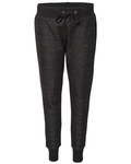 j america ja8675 ladies' melange fleece jogger pant Front Thumbnail