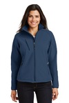 port authority l705 ladies textured soft shell jacket Front Thumbnail