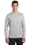 sport-tek st390ls posicharge ® long sleeve electric heather tee Front Thumbnail