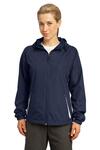 sport-tek lst76 ladies colorblock hooded raglan jacket Front Thumbnail