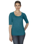 Anvil 6756L Ladies Tri-Blend Deep Scoop Neck 1/2-Sleeve Tee Front Thumbnail