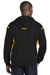 sport-tek tst246 tall tech fleece colorblock hooded sweatshirt Back Thumbnail