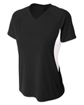 a4 nw3223 ladies' color block performance v-neck t-shirt Front Thumbnail