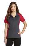 sport-tek lst652 ladies colorblock micropique sport-wick ® polo Front Thumbnail