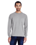comfortwash by hanes gdh250 unisex garment-dyed long-sleeve t-shirt with pocket Front Thumbnail