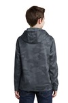 Sport-Tek YST240 Youth Sport-Wick ® CamoHex Fleece Hooded Pullover Back Thumbnail