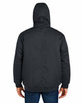 harriton m722 unisex climabloc® heavyweight hooded full-zip jacket Back Thumbnail