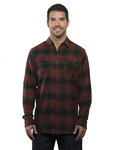 burnside b8210 men's plaid flannel shirt Front Thumbnail