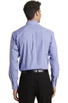 port authority s654 long sleeve gingham easy care shirt Back Thumbnail