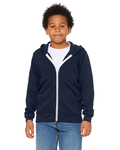 Bella + Canvas 3739Y Youth Sponge Fleece Full-Zip Hooded Sweatshirt Side Thumbnail