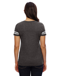 LAT 3537 Women's Football V-Neck Fine Jersey Tee Back Thumbnail