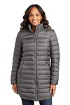 port authority l365 ladies horizon puffy long jacket Front Thumbnail