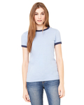 bella + canvas b6050 ladies' jersey short-sleeve ringer t-shirt Front Thumbnail