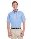 harriton m582 men's foundation 100% cotton short-sleeve twill shirt with teflon™ Side Thumbnail