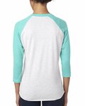 next level 6051 unisex tri-blend 3/4-sleeve raglan t-shirt Back Thumbnail