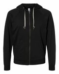 independent trading co. ss1000z icon unisex lightweight loopback terry full-zip hooded sweatshirt Front Thumbnail