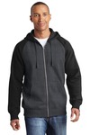 sport-tek st269 raglan colorblock full-zip hooded fleece jacket Front Thumbnail