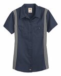 dickies fs524 ladies' industrial short-sleeve color block shirt Front Thumbnail