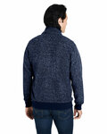 j america 8713ja unisex aspen fleece quarter-zip sweatshirt Back Thumbnail
