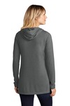 sport-tek lst406 ladies posicharge ® tri-blend wicking long sleeve hoodie Back Thumbnail