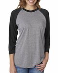next level 6051 unisex tri-blend 3/4-sleeve raglan t-shirt Front Thumbnail