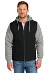 CornerStone CSJ42 Duck Fleece Full-Zip Hooded Jacket Front Thumbnail