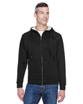 ultraclub 8463 adult rugged wear thermal-lined full-zip hooded fleece Front Thumbnail