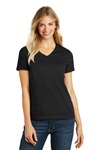 district dm1190l women's perfect blend ® cvc v-neck tee Front Thumbnail