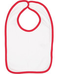 rabbit skins rs1004 infant contrast trim bib Front Thumbnail