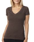 Next Level 6640 Ladies' CVC Deep V-Neck T-Shirt Front Thumbnail