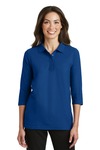Port Authority L562 Ladies Silk Touch™ 3/4-Sleeve Polo Front Thumbnail