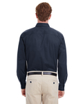 harriton m581t men's  tall foundation 100% cotton long-sleeve twill shirt with teflon™ Back Thumbnail