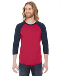 American Apparel BB453W Poly-Cotton 3/4-Sleeve Raglan T-Shirt Back Thumbnail