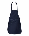 q-tees q4350 full-length apron with pockets Back Thumbnail