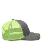 outdoor cap oc771 structured trucker with solid mesh back hat Side Thumbnail