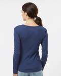 boxercraft bw2402 women's harper long sleeve henley Back Thumbnail